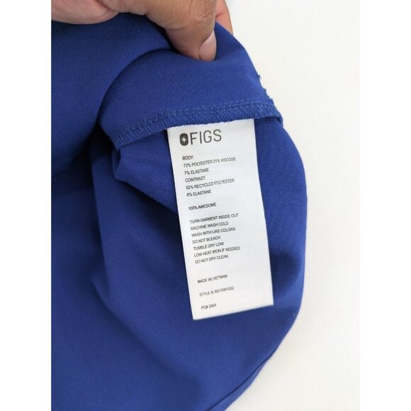 Figs Scrubs Top XS Navy Blue Technical Collection V Neck Medical Nurse Shirt - Picture 2 of 8